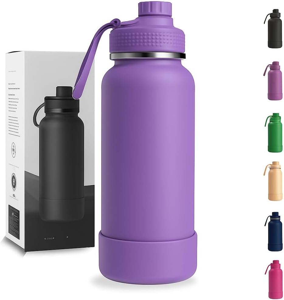 Garrafa Térmica 1000ML – Duplamente Isolada, Aço Inox 304 e Base Emborrachada