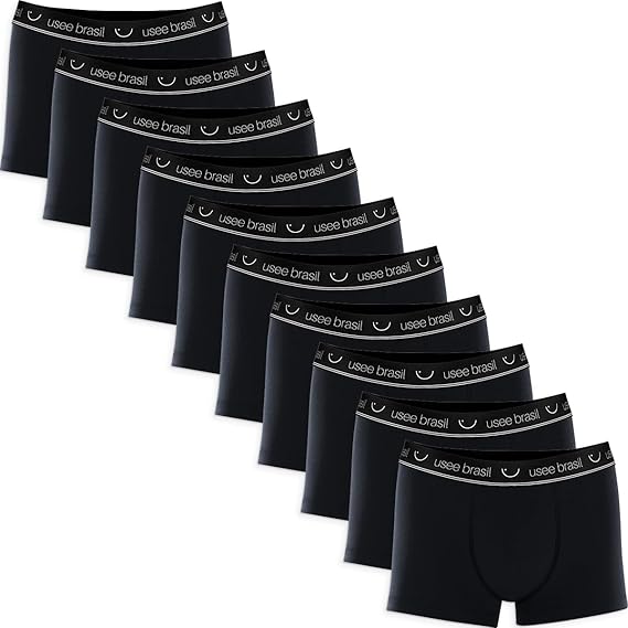 Kit com 10 cuecas boxer em algodão Usee Brasil