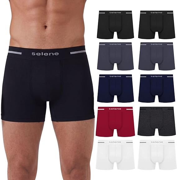 Kit com 10 Cuecas Boxer Selene em poliamida