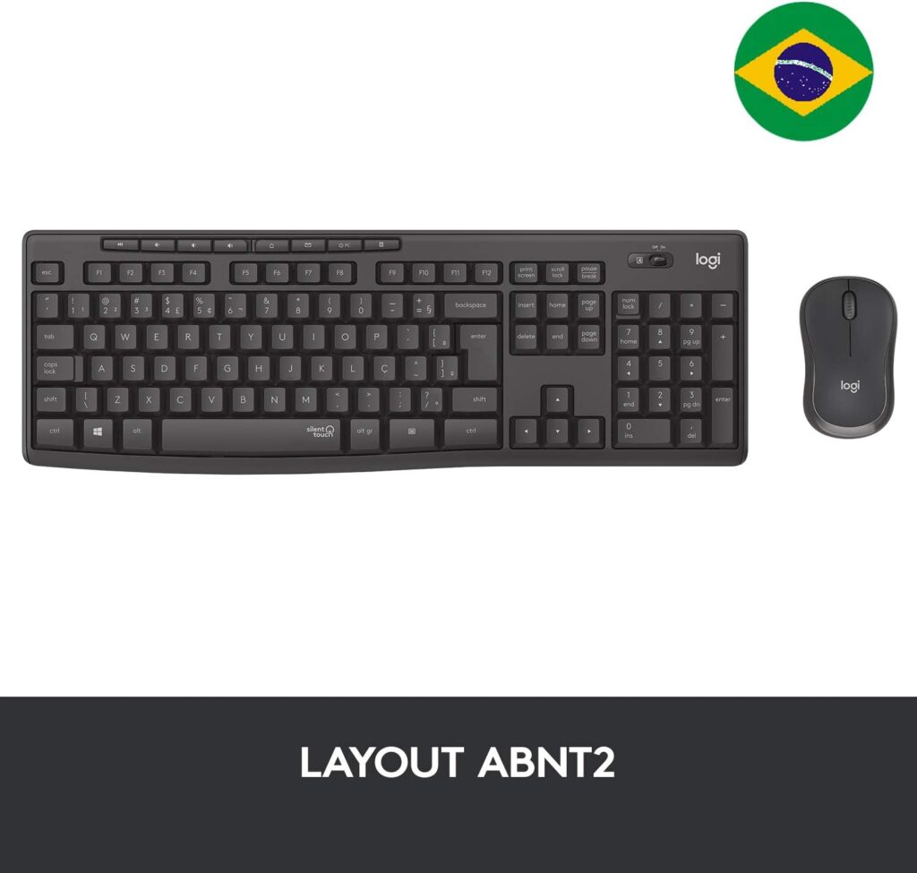Combo Teclado e Mouse sem fio Logitech MK295 | Layout ABNT2