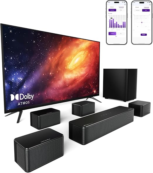 Soundbar Ultimea 7.1 com Dolby Atmos, Sistema Home Theater 3D Surround
