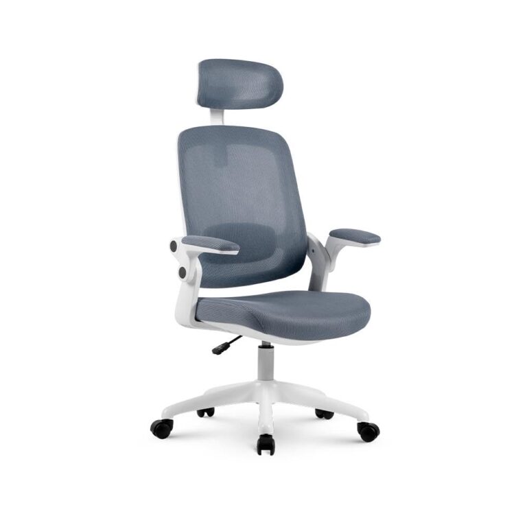 Cadeira de Escritório Ergonômica Cinza/Branca Elements Astra