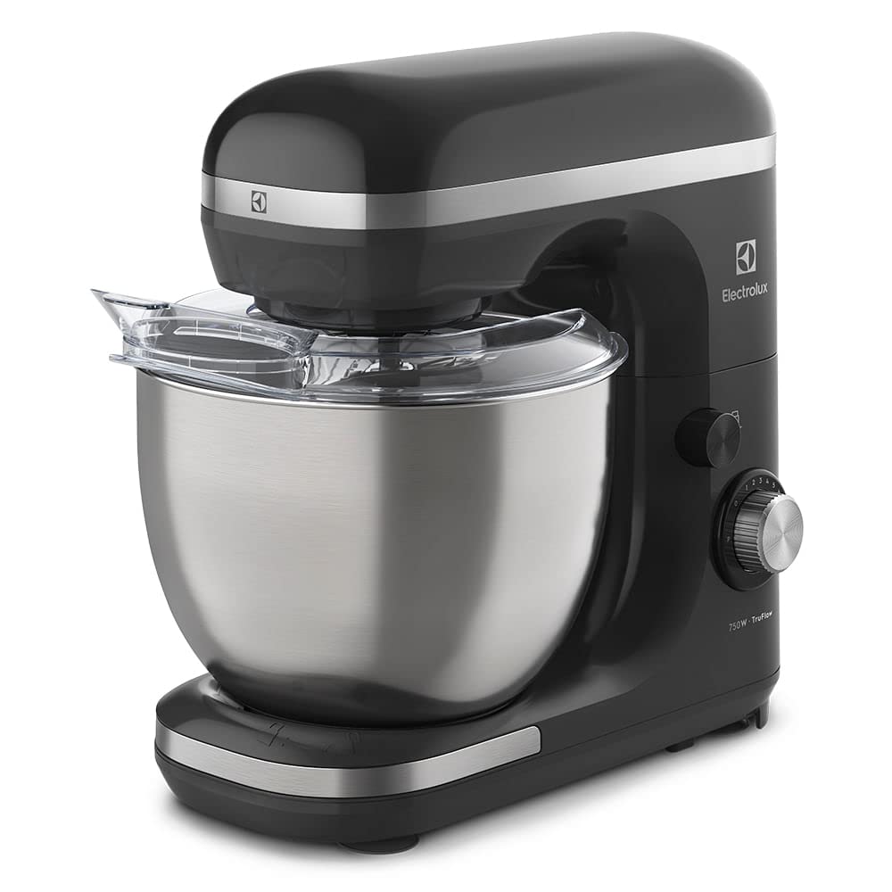 Electrolux Batedeira planetária potente capacidade 5L 750W 12 velocidades tigela inox função pulsar massa pesada pes antiderrapante EKM40 preto 220v