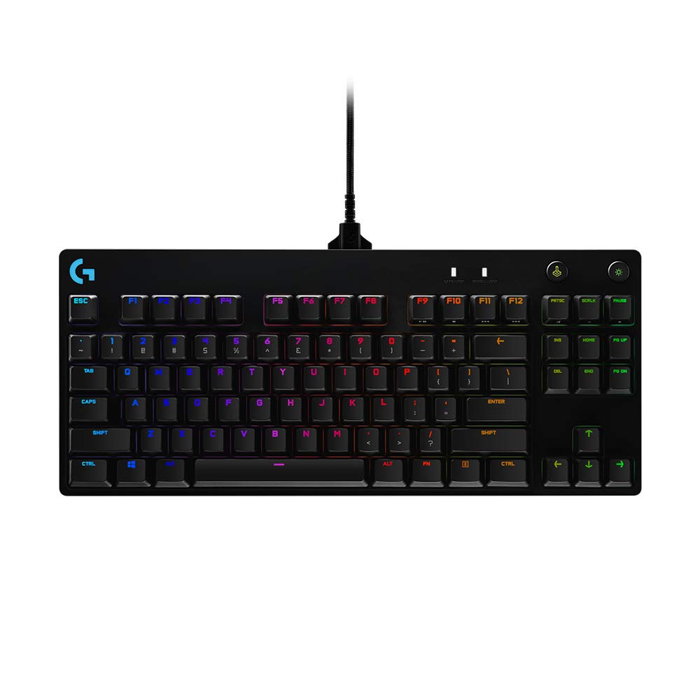 Teclado Mecânico Gamer Logitech G PRO com Layout US, RGB LIGHTSYNCy
