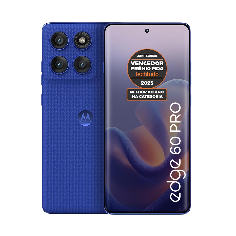 Smartphone Motorola Edge 60 PRO 5G – 256GB | 24GB (12GB RAM+12GB Ram Boost) Tela Quad-Curve moto AI 50MP Sony Camera ultrarresistencia militar IP68 + IP69