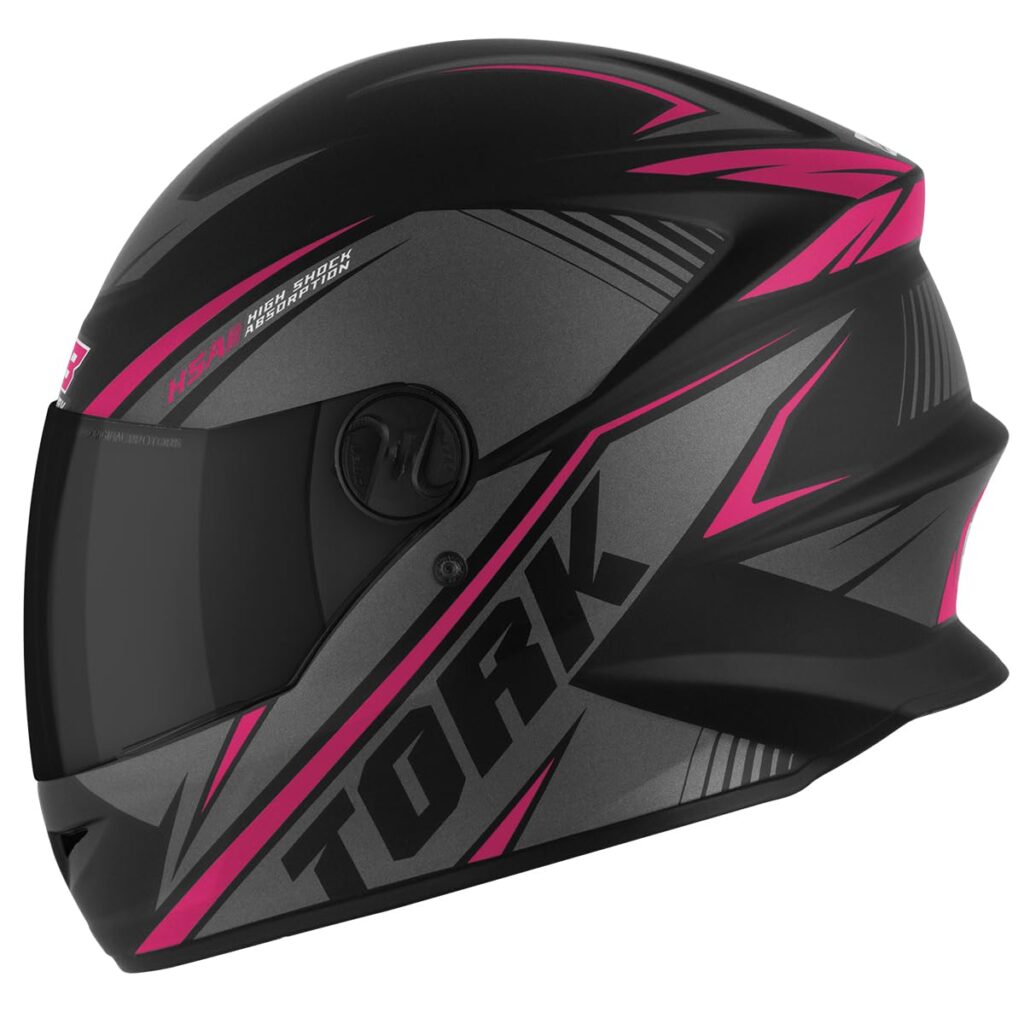 Capacete Fechado Pro Tork Moto R8, Viseira Fumê, Preto/Rosa