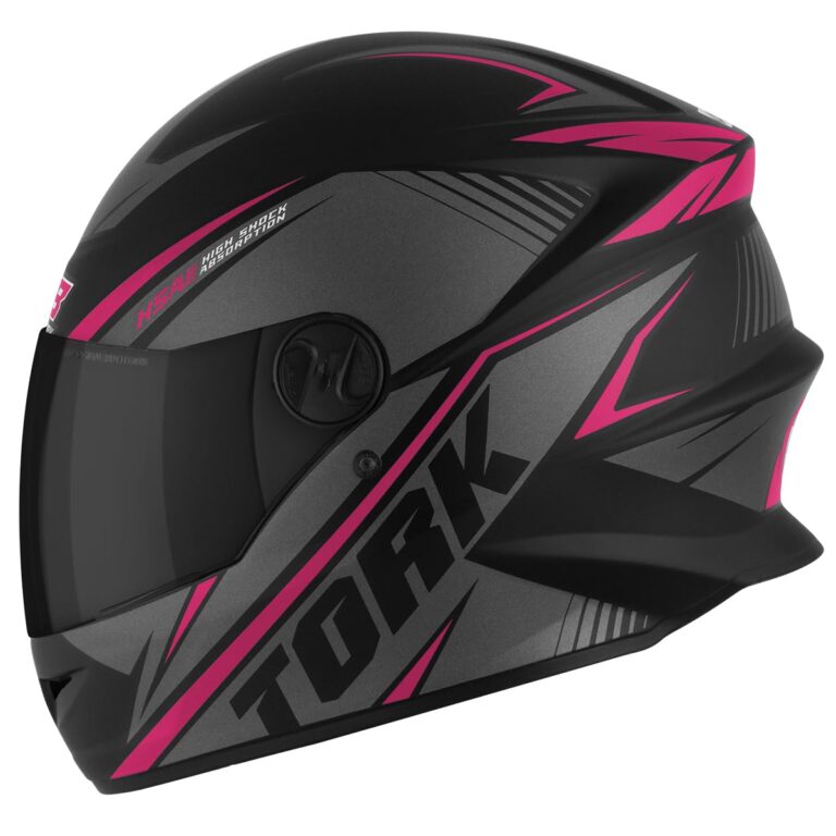 Capacete Fechado Pro Tork Moto R8, Viseira Fumê, Preto/Rosa