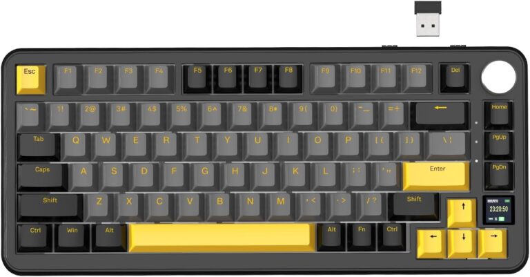 ATTACK SHARK X85 Pro – Teclado Mecânico 75% | Tela TFT | Tri-Mode | Hot-Swap | RGB