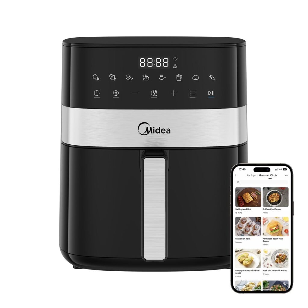Air Fryer Midea 6L Smart Chef Plus – 9 Programas | Touch LED | IoT | Antiaderente | 90% Menos Gordura