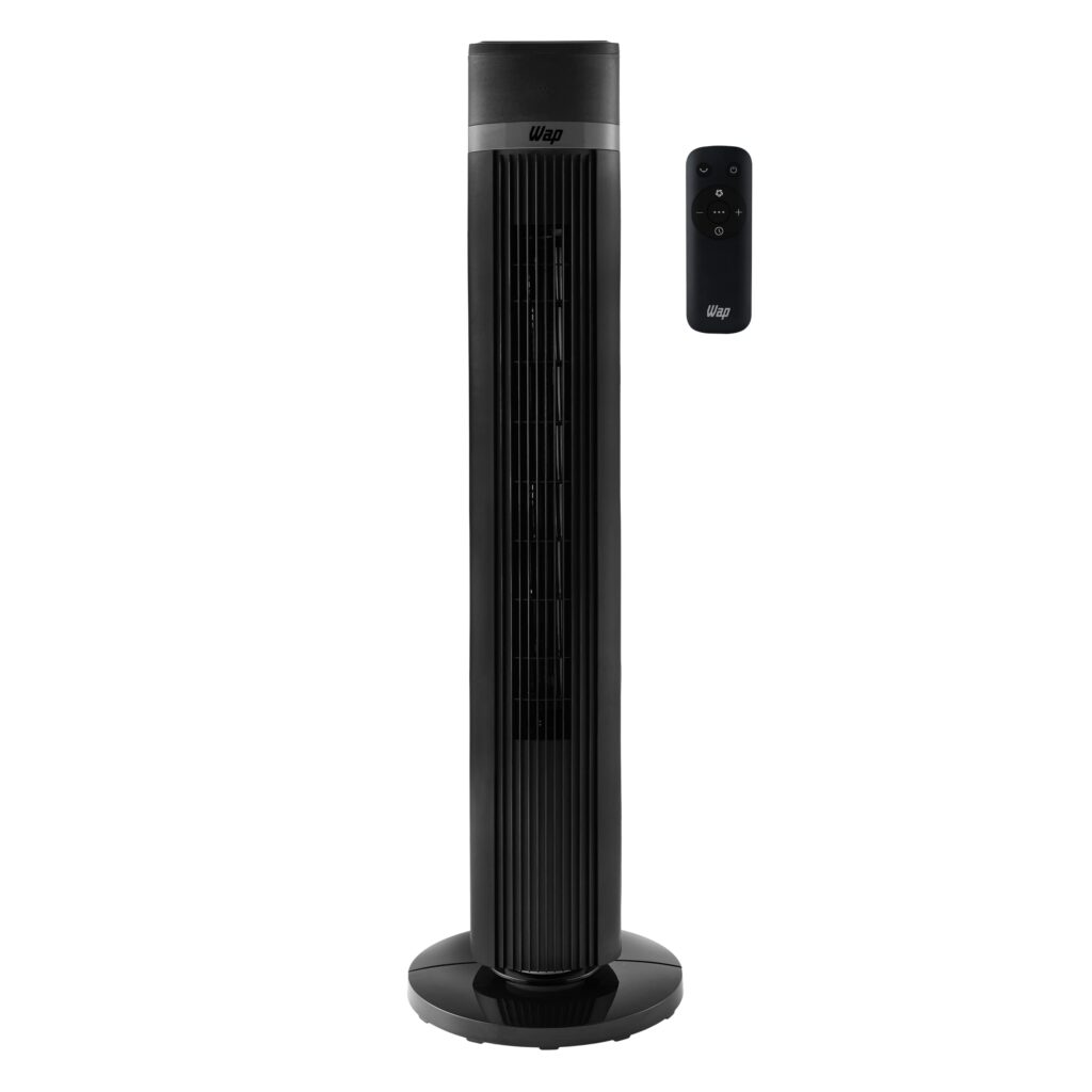 WAP AIR SILENCE – Ventilador de Torre | 4 Velocidades | Timer 15h | Desligamento Automático