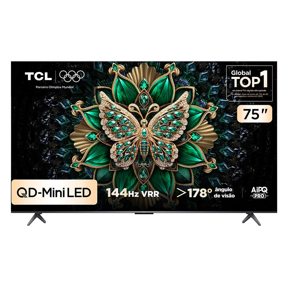 Smart TV TCL 75″ | QLED Mini LED 4K | 144Hz | VRR | Google TV | 75C6K