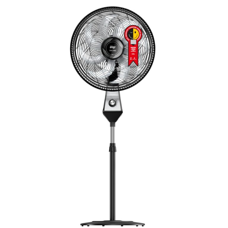 Ventilador de Coluna Silencioso WAP Flow Turbo 180W 8 Pás com Ajuste de Altura e 3 Velocidades