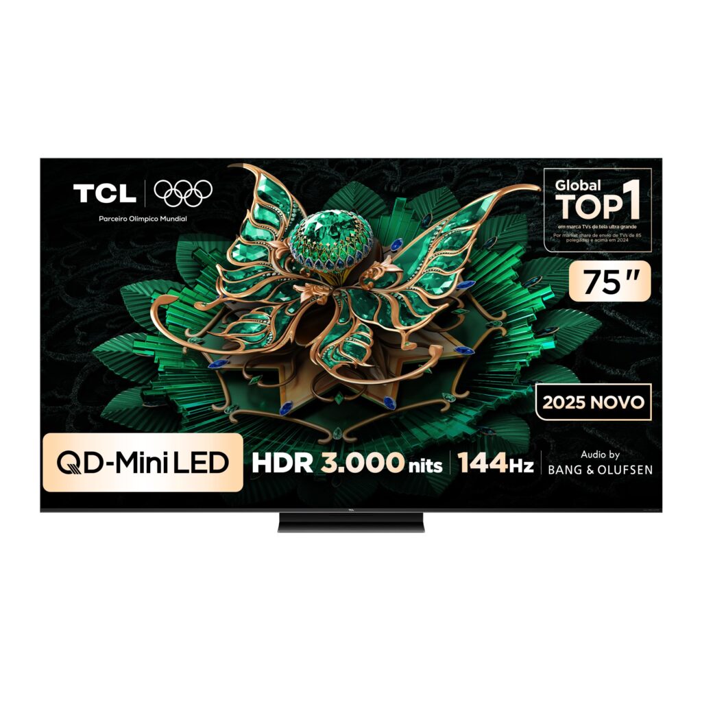 Smart TV TCL 75 Polegadas QLED Mini LED 4K C7K WiFi Bluetooth Google TV 4 HDMI 144Hz HDR10+ 75C7K