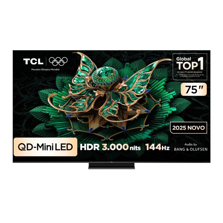 Smart TV TCL 75 Polegadas QLED Mini LED 4K C7K WiFi Bluetooth Google TV 4 HDMI 144Hz HDR10+ 75C7K