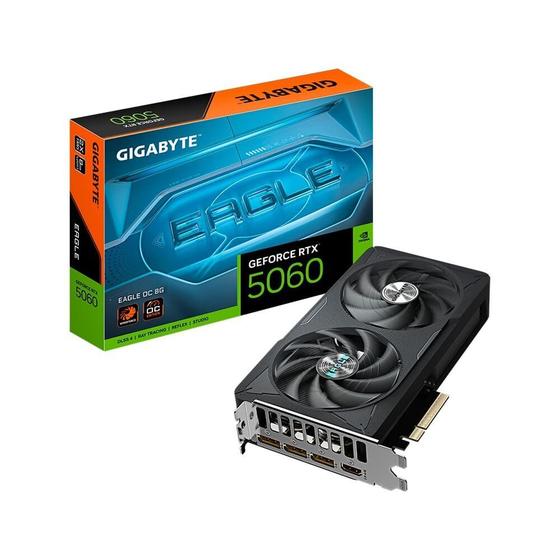 Placa de Vídeo RTX 5060 Gigabyte EAGLE OC – 8GB GDDR7 | 128-bit | DLSS 4 | Ray Tracing | PCIe 5.0