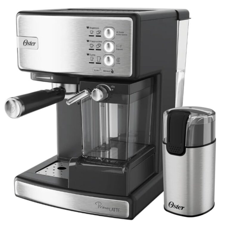 Kit Oster | Cafeteira PrimaLatte Inox + Moedor Elétrico | 220V