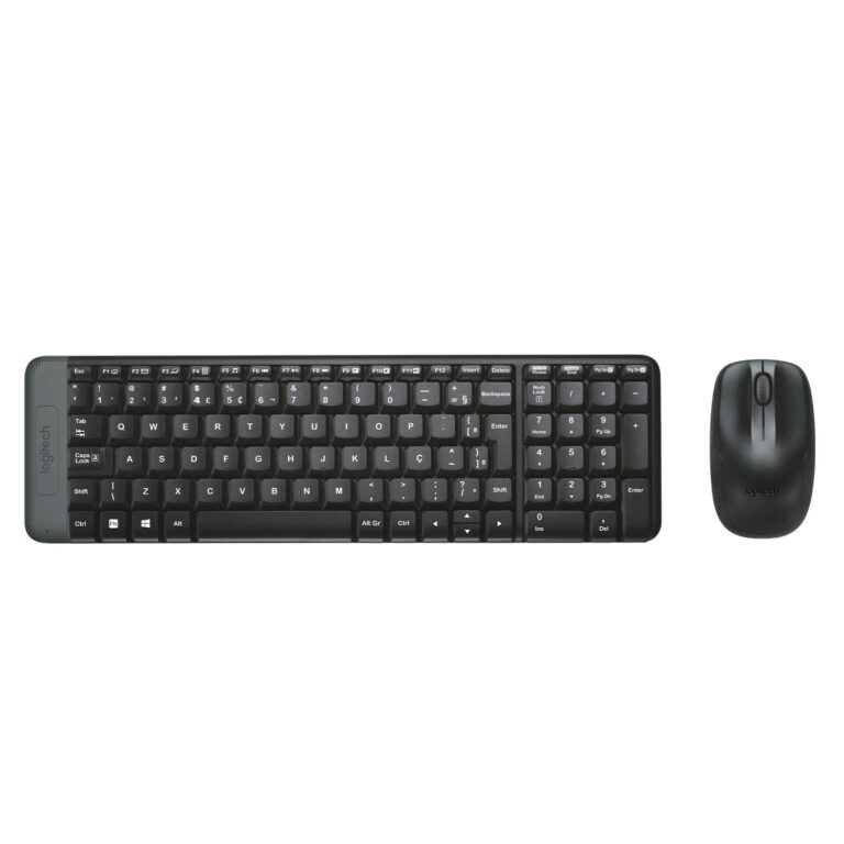 Combo Teclado e Mouse sem fio Logitech MK220 Layout ABNT2