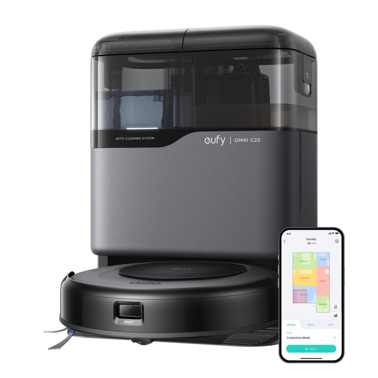 Robô Aspirador Anker Eufy C20 | Lavagem e Secagem Auto | Esvaziamento | 8,5cm | 220V
