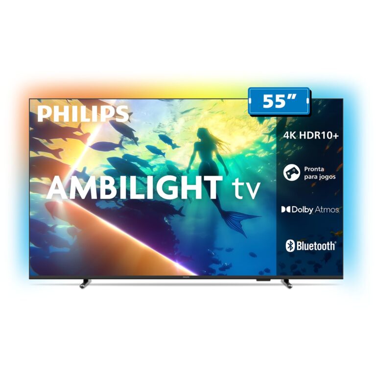 Smart TV Philips 55″ 4K Ambilight | HDR10+ | Dolby Atmos | VRR/ALLM | Bluetooth | 55PUG8100/78