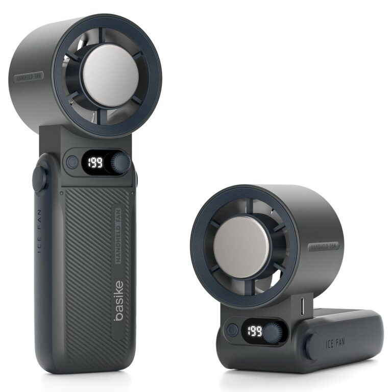 Ventilador Portátil Basike | 10000mAh | Até 24h Bateria | 199 Velocidades | Turbo | Ice Cooling | Recarregável USB