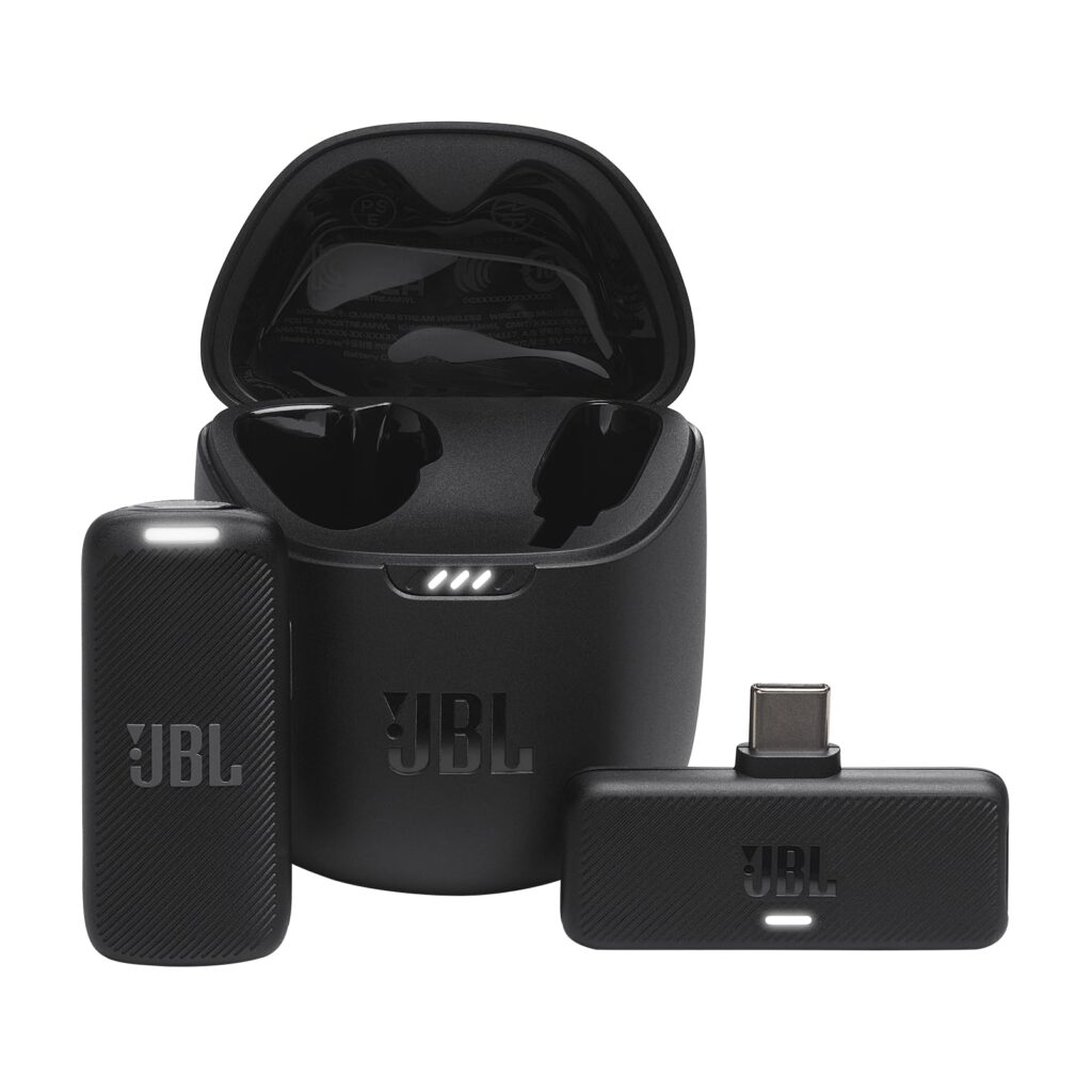 Microfone JBL Quantum Stream | Sem Fio 2.4GHz | USB-C | Até 24h Bateria | Cancelamento de Ruído | Alcance até 100m