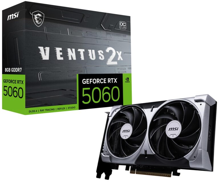 MSI GeForce RTX 5060 Ventus 2X OC | 8GB GDDR7 | PCIe 5.0 | Boost 2535MHz