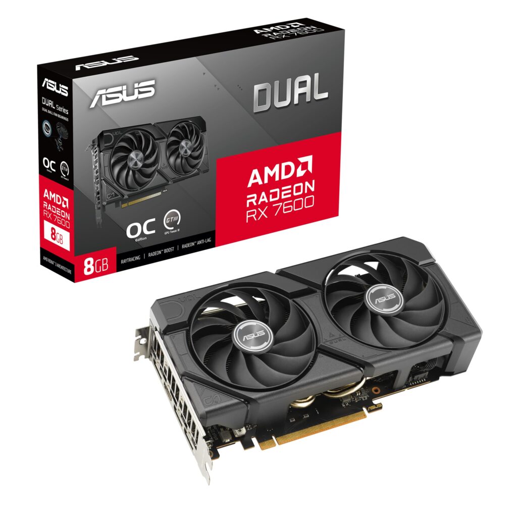 Placa de vídeo ASUS Dual RX 7600 EVO OC | 8GB GDDR6 | 128 Bits