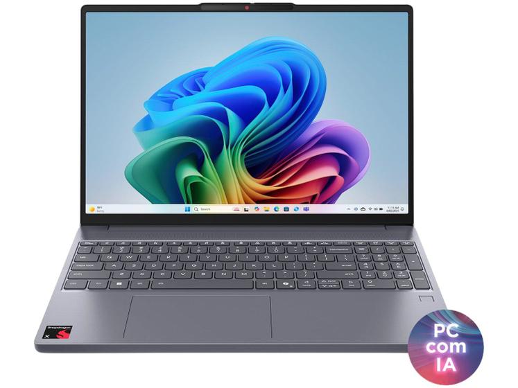 Lenovo IdeaPad Slim 3 | Snapdragon X | 16GB RAM | 512GB SSD | 15,3″ | Windows 11 | Tela IPS WUXGA | 83TW0000BO