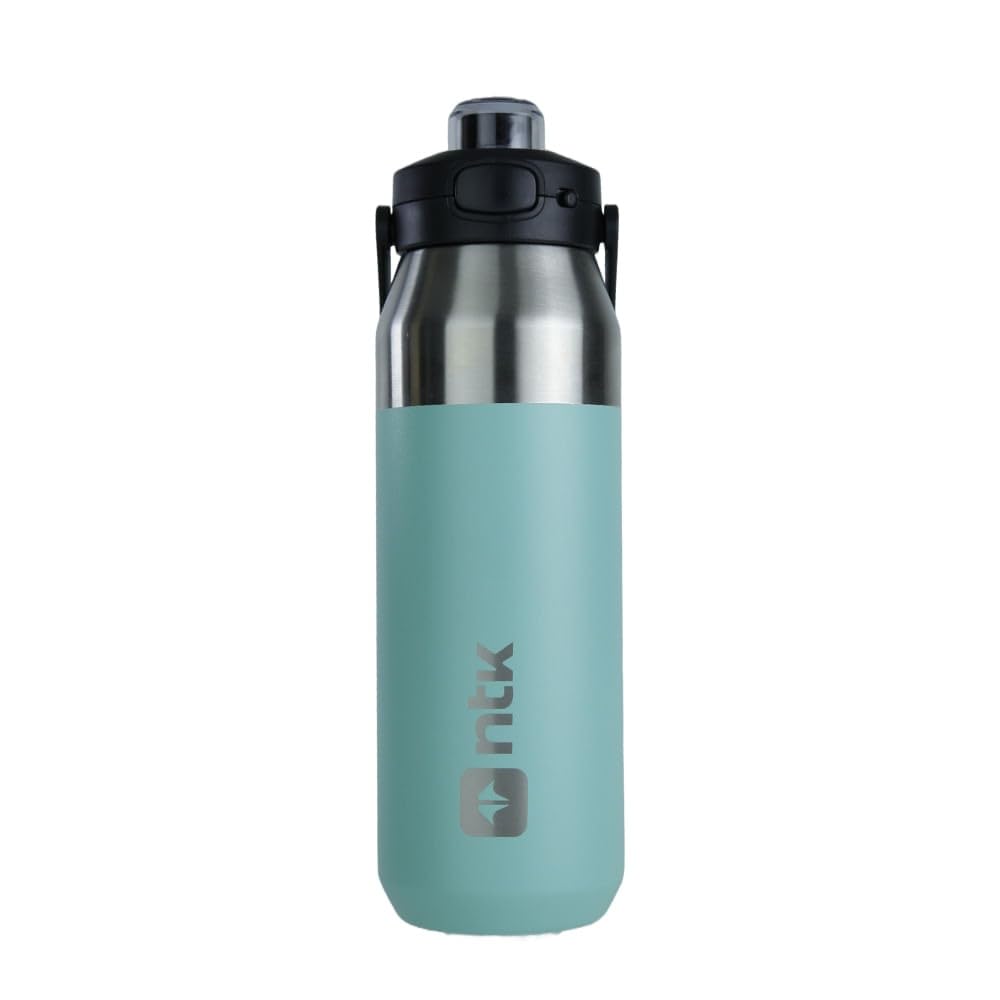 Garrafa Térmica NTK Isomax 1L | Inox | Isolamento Térmico | Tampa Copo | Verde