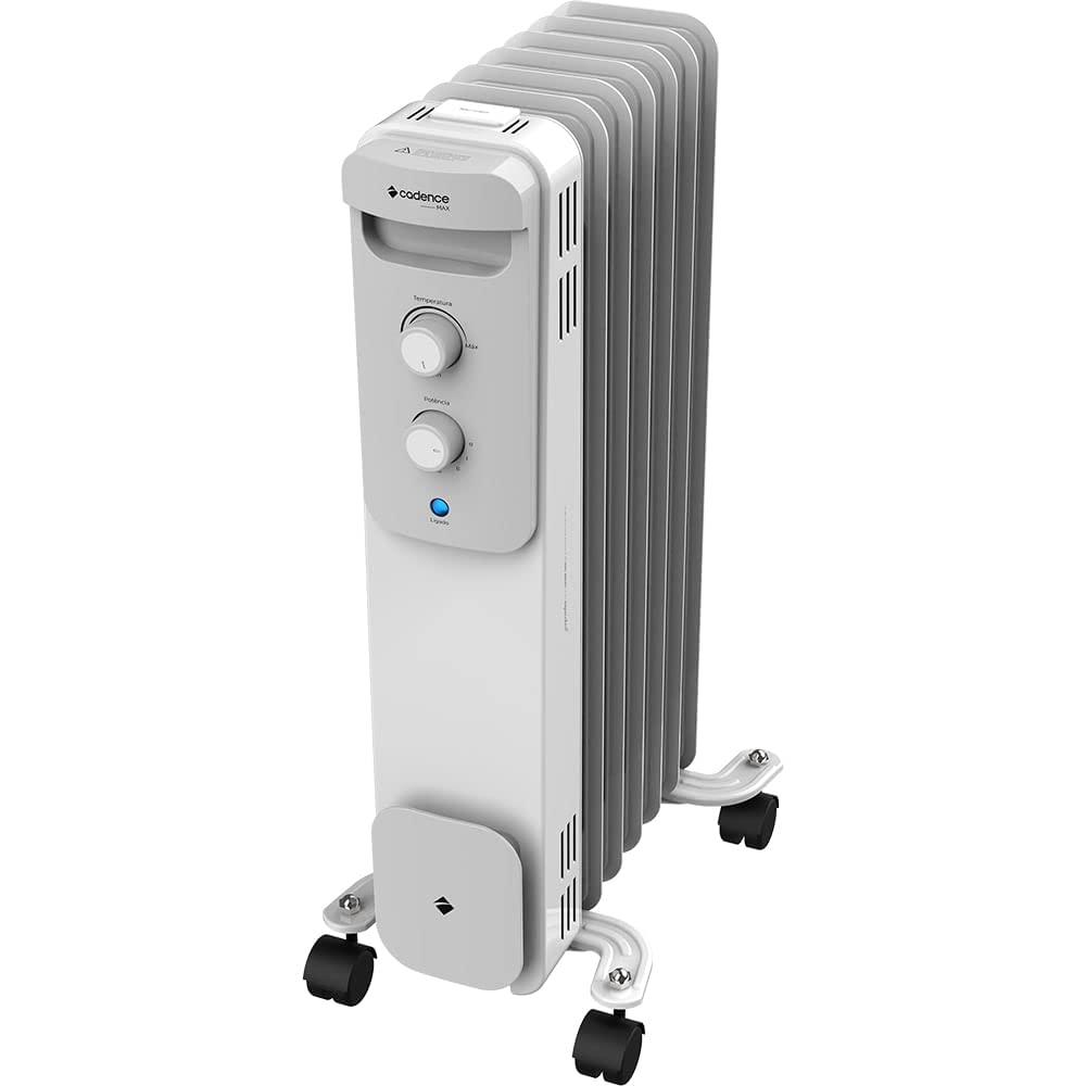Aquecedor a Óleo Cadence, 1500W, 15m², Branco e Preto, 220V, AQC260