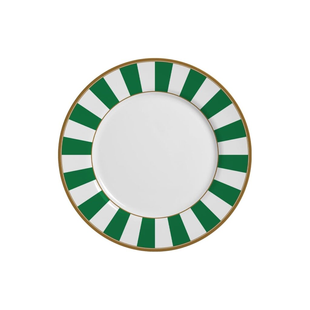 Conjunto C/ 6 Prato Sobremesa Stripe Verde
