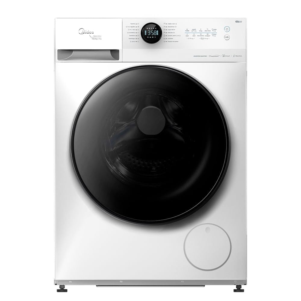 Lava e Seca Midea HealthGuard 10,5Kg | Conectada | Branca | 220V | MF200D105WB/WK-02