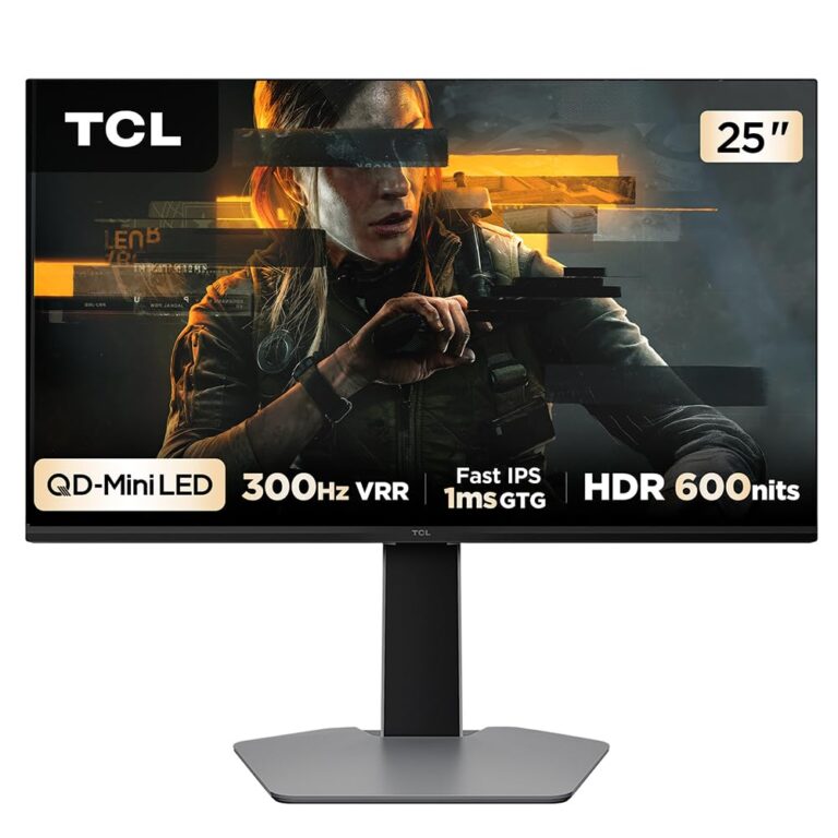 Monitor Gamer TCL 25″ QD-Mini LED | 300Hz | 1ms GTG | FreeSync | HDR 600 Nits | 25G64