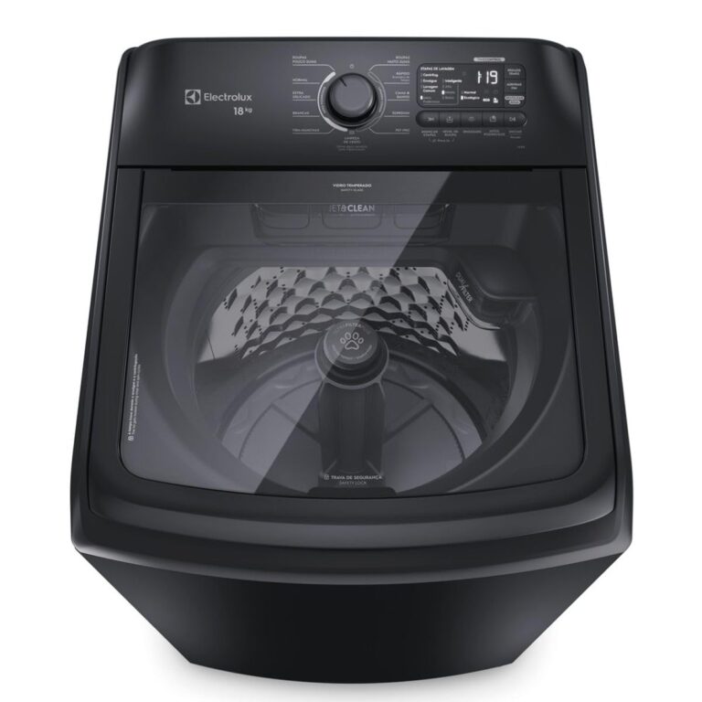 Máquina de Lavar Electrolux Expert, 18Kg, Preta, Tripla Filtragem, Jatos Poderosos, LEB18