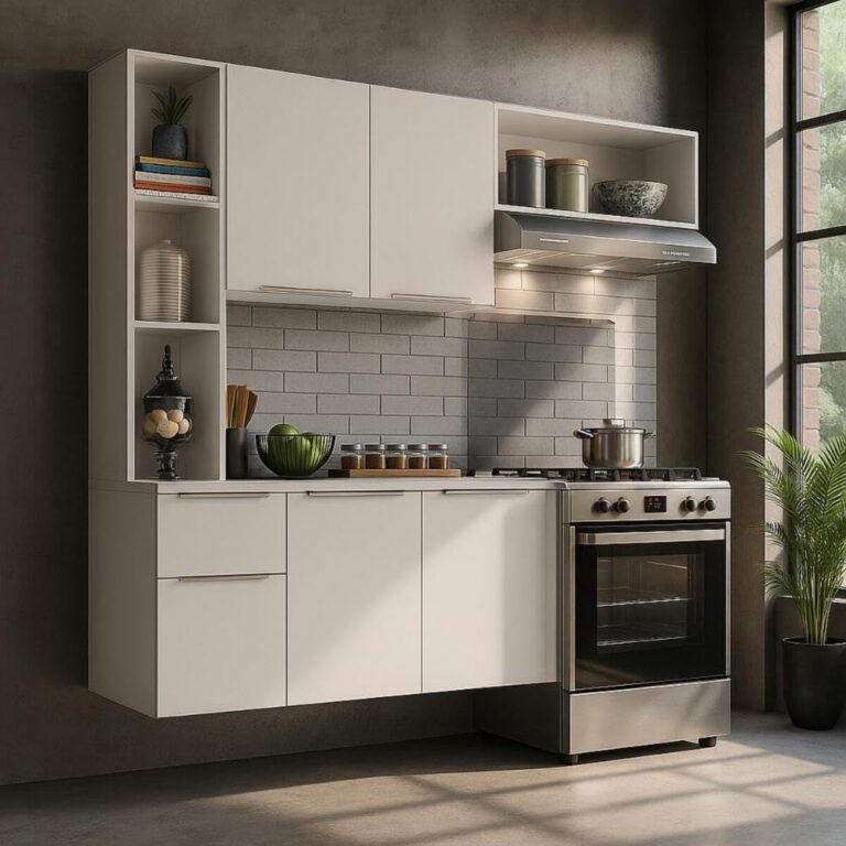 Armário de Cozinha Compacta com Balcão Sofia Multimóveis MP2001 – Branco