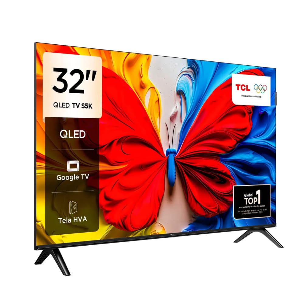 Smart TV TCL 32″ HD QLED | Google TV | Wi-Fi | Bluetooth | HDR10 | Dolby Audio | 32S5K