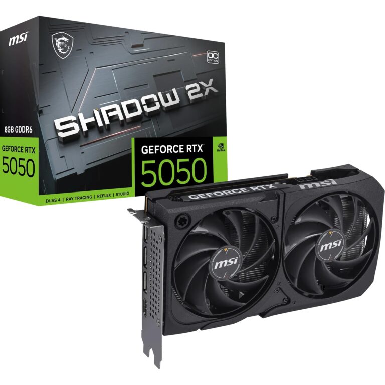 Placa de vídeo MSI GeForce RTX 5050 Shadow 2X OC | 8GB GDDR6 | 128-bit | PCIe 4.0