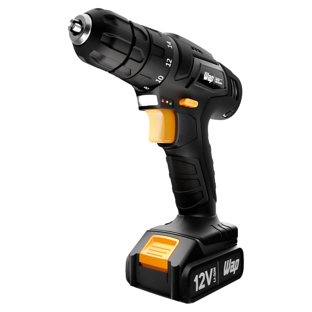 Parafusadeira e Furadeira WAP BPF 12K3 BLACK | Bateria Li-Ion 12V | Bivolt | Maleta | Kit 13 Acessórios