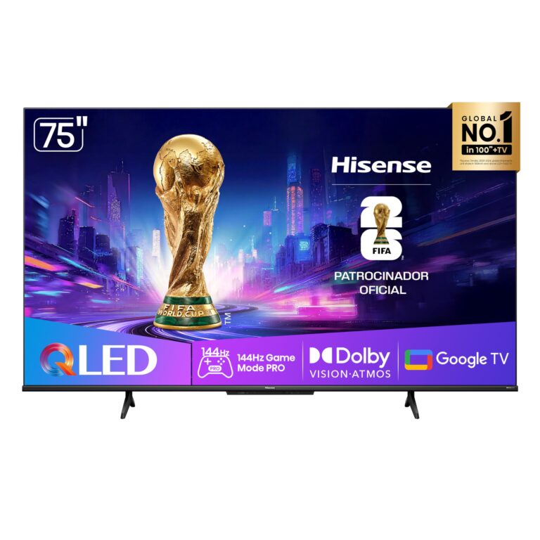 Smart TV Hisense 75″ 4K QLED 144Hz | Dolby Vision/Atmos | FreeSync Premium | Google TV | 75Q7QG