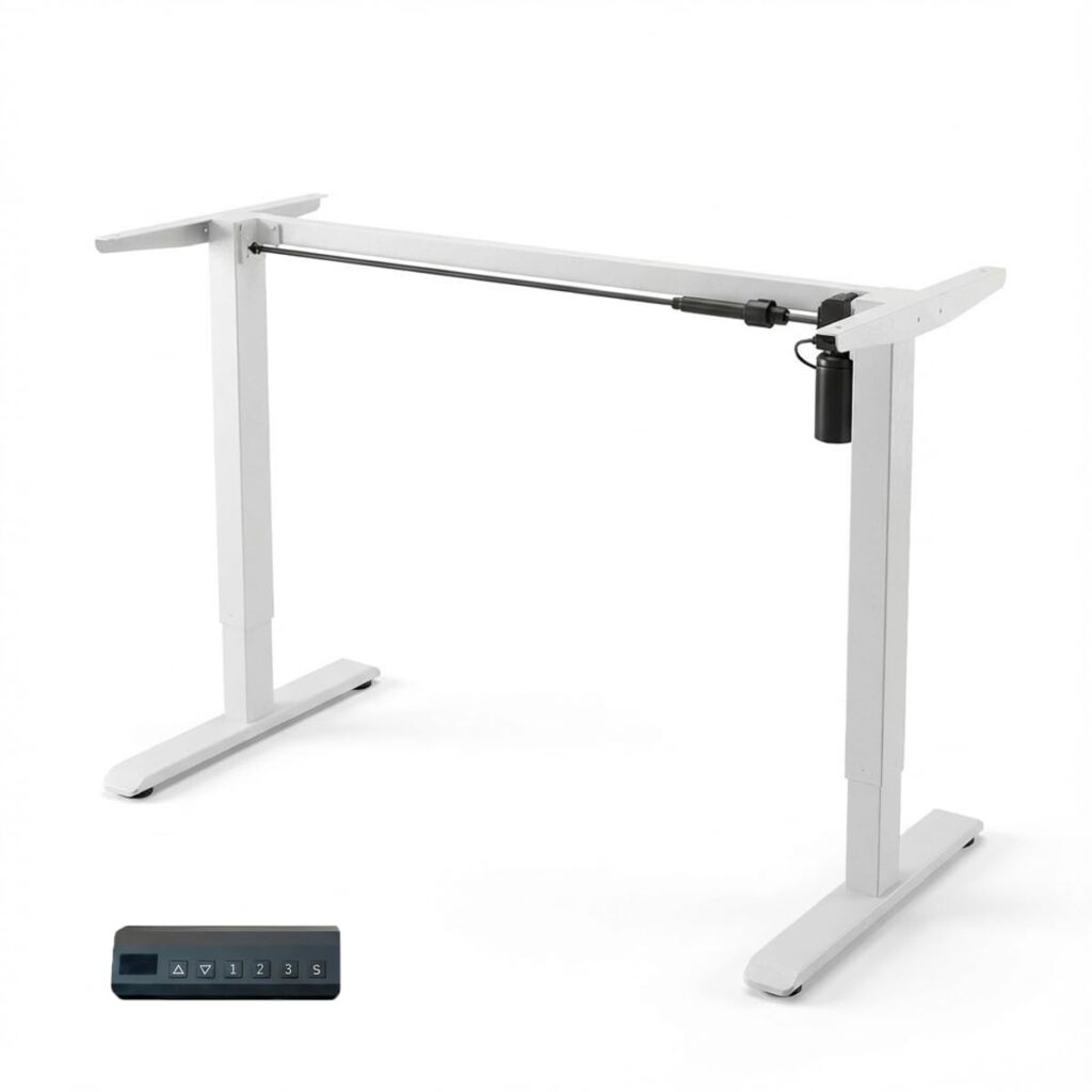 Estrutura para Mesa Elétrica Ajustável | Altura de 72 a 120cm | 3 Memórias | Bivolt | Branca