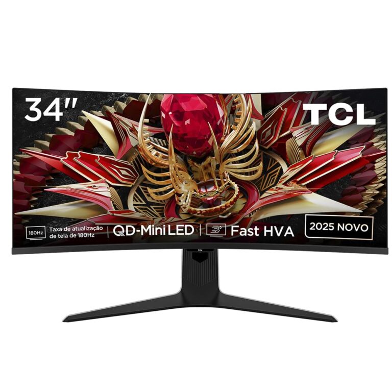 Monitor Gamer TCL 34R83Q 34″ Curvo WQHD 21:9 | QD Mini LED | 180Hz | 1ms | HDR 1400 nits