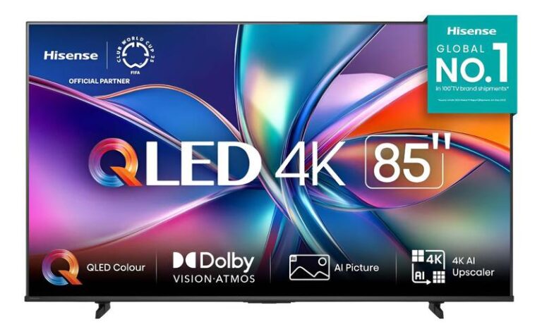 Smart TV Hisense 85″ QLED 4K | Processador AI | Dolby Vision | Dolby Atmos | Alexa | 85Q6QVV