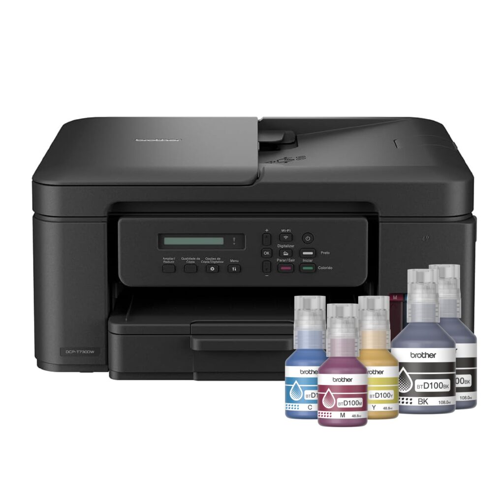 Multifuncional Brother DCP-T730DW | Tanque de Tinta Colorida | Wi-Fi | USB | A4