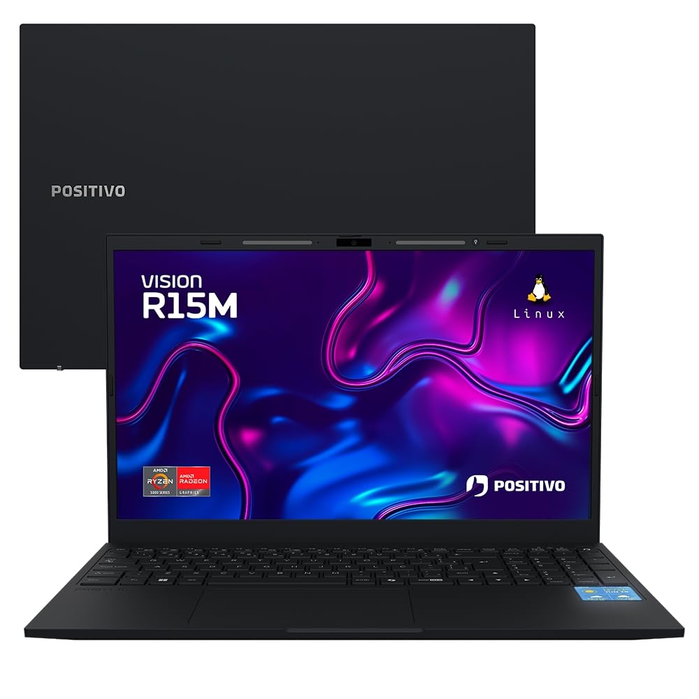 Notebook Positivo Vision R15M | Ryzen 7 5825U | 32GB RAM | SSD 512GB | Tela 15,6″ Full HD IPS | Linux