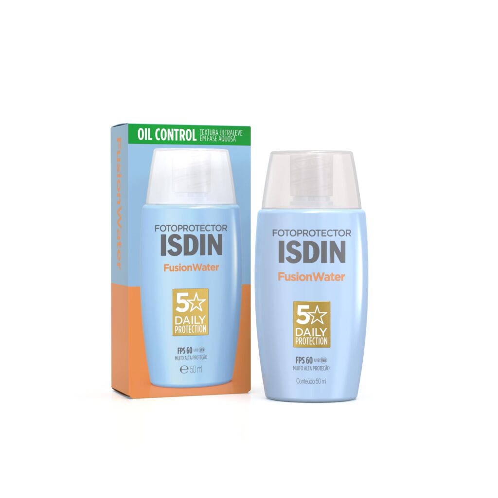 Protetor Solar Facial ISDIN FPS 60 | Fusion Water, 5 Stars, Sem Cor, 50ml