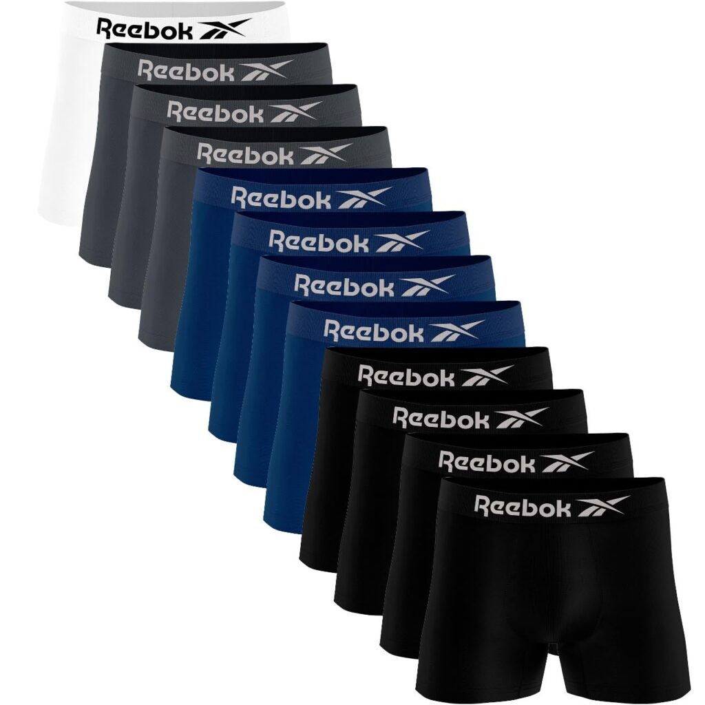 Kit 12 Cuecas Boxer Reebok | Microfibra | Sem Costura