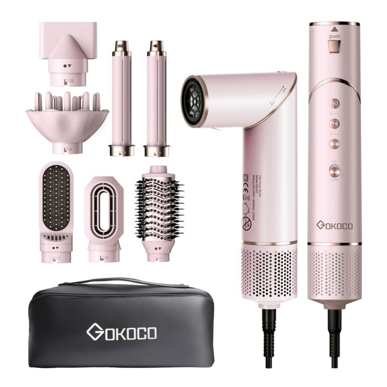 Escova Secadora GOKOCO 7 em 1 | Alta Velocidade | 220V | Rosa
