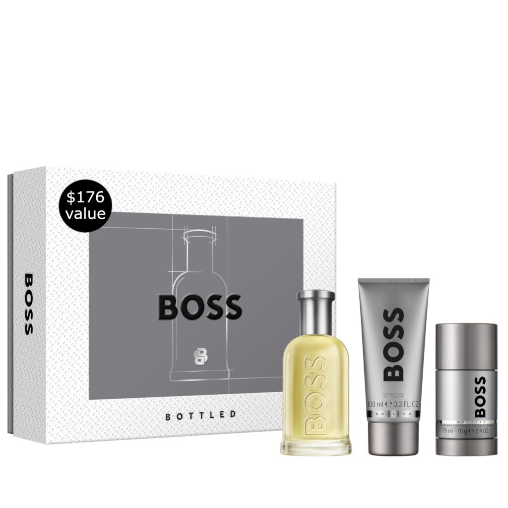 Kit Hugo Boss Bottled | EDT 100ml | Shower Gel 100ml | Desodorante Spray 75ml