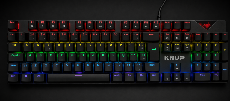Teclado Mecânico Gamer ABNT2 | Switch Blue | RGB Rainbow | USB | Anti-Ghosting