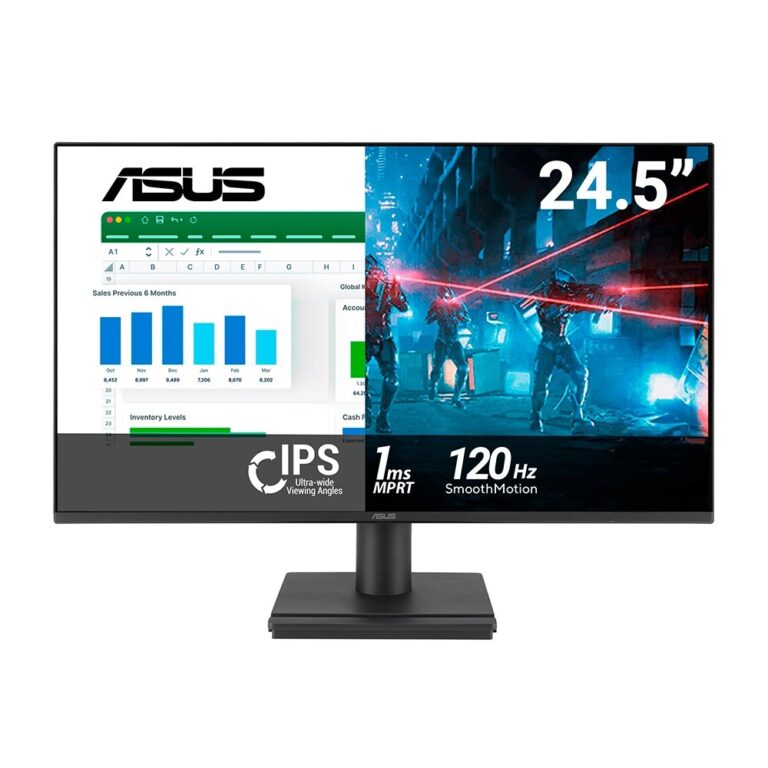 Monitor Gamer ASUS 24,5″ | Full HD | 120Hz | 1ms | IPS | Adaptive Sync | HDMI | VGA